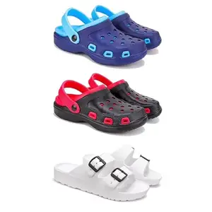 Lightweight Classic Clogs || Sandals with Slider for Men-Combo(3)-3019-3017-3113-10 White (COMBO(3)-3019-3017-3113-10__BZ)