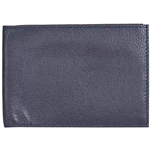 Leatherman Fashion LMN Genuine Leather Navy Blue Unisex Cheque Book Holder (3 Card Slots)