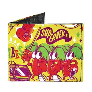Supervek Caribbean Vibes Stitched Paper Wallet - Vegan Minimalist Paper Slim Bifold Mens Wallet - Men's Credit Card Holder Purse Wallets, Gifts for Him Boys Gents