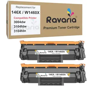 Ravaria 146X / W1460X Compatible Toner Cartridge HP Laserjet 3004dw, 3104fdw, 3104fdn Printer (146X / W1460X Toner Pack of 2)