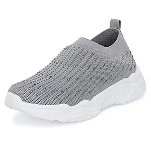 Flavia Women's Grey Running Shoes-6 Kids UK (Flavia/813)