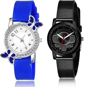 NEUTRON Collegian Analog White and Black Color Dial Women Watch - G98-(8-L-10) (Pack of 2)