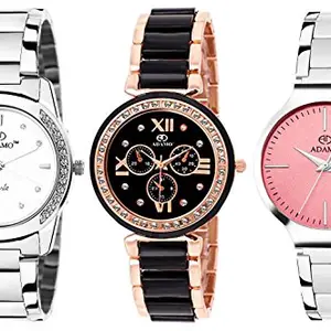 ADAMO Designer Women's Combo Wrist Watch 325-806-816