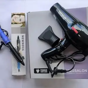 Generic Combo Of V&G Salon Professional Hair Dryer-2000watt+ New Nova Hair Roller Curling Rod-16B For Wome.