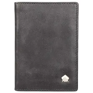 Leatherman Fashion LMN Genuine Leather Black Unisex Card Holder with (2 Slots)