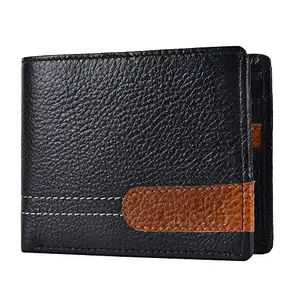 Unique Genuine Leather 2 Shades Wallets for Men | Leather Wallet | Colour:- Black & Brown