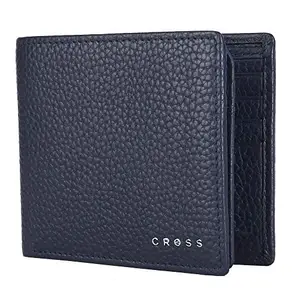 Cross Navy Men's Wallet Stylish Genuine Leather Wallets for Men Latest Gents Purse with Card Holder Compartment (AC1288799_3-5)