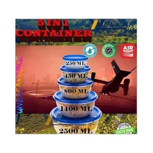 Kitchen Container |250+450+800+1400+2500 ml| Stackable Refrigerator Organizer for Fresh Food Storage | BPA-Free Kitchen Solution Transparent food storage Stackable frid|design - 471for home