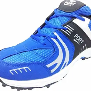 Port Tournament Rubber Spikes Cricket Shoes for Men (Colour: Blue) (Size: 7 UK/IND), from Juris Bazaar