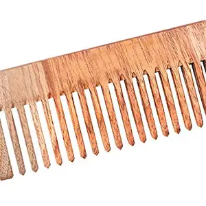 AMP CREATIONS Wooden Comb - Neem Wood for Hair, Beard, Moustache Wooden Comb for Men & Women, Hair Care Comb