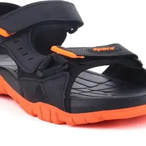 SPARX Men Black Orange Sports Sandals Size- 7
