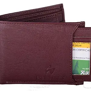 pocket bazar Men's Wallet || Brown Color || Artificial Leather || 7 Card Slots || Leather Wallet for Men || 1 Coin Pocket