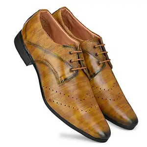 DE LOYON Men's Brown Leather Brouge Formal Shoes (Brog, 6)
