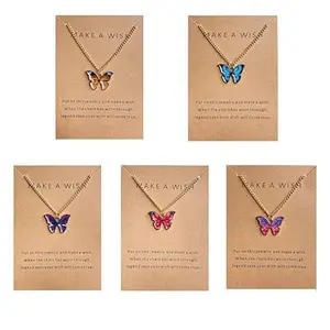 PC Fashion Latest Stylish Butterfly Jewellery Necklace Set for Women Pendant Necklace Gifts for Girls 124