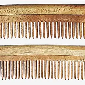 Fully Organic Neem Wooden Comb for Men and Women (Set of 2)