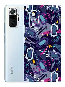 AtOdds - Redmi Note 10 Pro Mobile Back Skin Rear Screen Guard Protector Film Wrap (Coverage - Back+Camera+Sides) (Abstract)