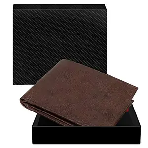 DUQUE Men's EleganceGent Made from Genuine Leather Luxury, Style, and Functionality Combined Wallet (JAC-WL12-Brown)