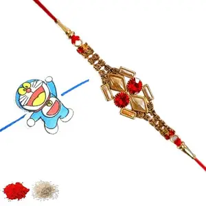 Rakhiya.com Designer Rakhi set of two, Multicolour rakhi, combo of two (set of 2), With Roli Chawal Packet 1118