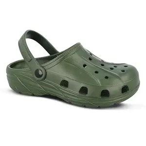 WALKAROO BOTOWI Clogs for Men's |Light Weight and Comfortable|Stylish Slip-On Design for Everyday Use|BW97539 Olive