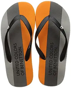 United Colors Of Benetton Mens Flip Flop Slipper, Yellow/Orange, 7 UK