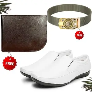 Trendy Formal Shoes/Party Shoes/Shoes Combo with Free Wallet & Belt for Men and Boys (BAZAAR3919_TCC-BR-2007) Multicolor