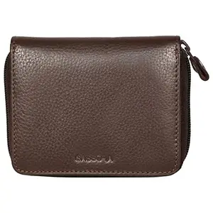 Sassora Genuine Leather Medium Wallet for Women (Dark Brown)