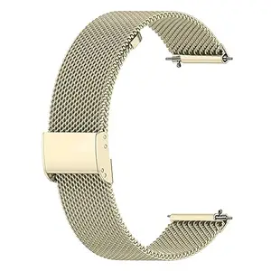 ACM Watch Strap Steel Metal compatible with Noise Noisefit Origin Smartwatch Adjustable Belt Chain Band Creame