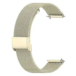 ACM Watch Strap Steel Metal 20mm Compatible with Diesel Fadelite Two Tone Dzt2018 Smartwatch Adjustable Belt Chain Band Creame