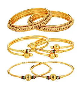 YouBella Valentine Gifts Gold Plated Bangles Combo Of 3 Bangles Jewellery For Girls/Women (2.8)