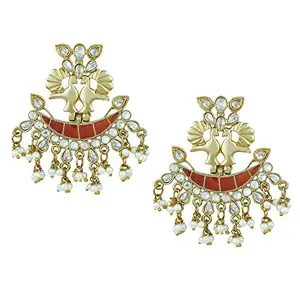 Shining Jewel - By Shivansh Shining Jewel Traditional Chandbali Earrings for Women (SJ_1050)