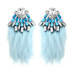 YouBella Jewellery Feather tassle Earings Earrings for Girls and Women (Blue)