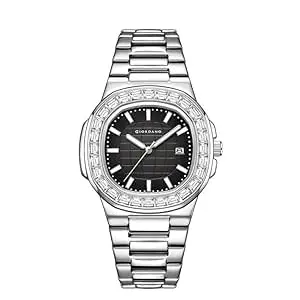 Visit the Giordano Store Giordano Luxury Watch for Men with Textured Dial, Crystal Bezel, Date Display and Stainless Steel Strap