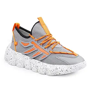 BXXY Men's Latest Casual Mesh Material Grey Outdoor Running Sports Shoes 9-UK