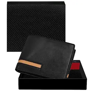 DUQUE Men's EleganceGent Made from Genuine Leather Luxury, Style, and Functionality Combined Wallet (JAC-WL42-Black)