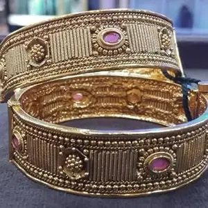 Antique Gold Bracelet with Gemstones, Intricate Filigree Design