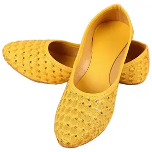Apratim Synthetic Women/Girls Flat/Jutti Yellow Color (8 UK)