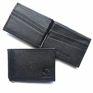 Accalia Genuine Leather Premium Design Black Money Clipper - Blacknova Collection