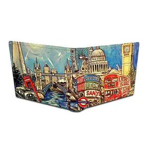 Fashionduet Canvas Wallet for Men,Boys.6 Card Holder Wallet Brown,Genuine Leather Stylish bi-fold Canvas Printed Designer Multicolor Genuine Leather Wallet and Purse Card Holder