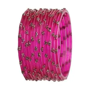 Ranika Traditional Glass Bangles Set for Women & Girls | Designer Stone Studded Bangles | Bangles for Daily & Festive Use
