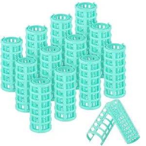 KNAFS COLLECTIONS®25MM Hair Rollers Plastic Snap on Curlers for Hairdressing Styling for Girls & Women No Heat Wave Hair Curlers for Salon,Home Purpose Multicolor (10 PCS) (2.75x0.98 Inch (Large))