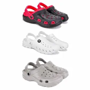 Lightweight Classic Clogs || Sandals with Slider Adjustable Back Strap for Men-Combo(3)-3017-3145-3124-9 Grey(COMBO(3)-3017-3145-3124-9_BZ)