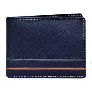 ABYS Genuine Leather Wallet for Men (Blue, Bi-Fold Wallet_8525BLORGY)
