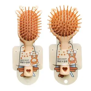 BlackBoss Cute Light Cartoon Baby Hair Brush Soft Bristles Anti-static Airbag Massage Comb For Kids Girls & Boys Combo (Pack Of 2) - Brown