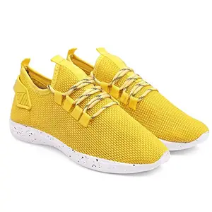 YUVRATO BAXI Women's Fashionable Stylish Casual Mesh Material Yellow Sports Shoes
