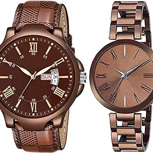 Unveiling The Allure of Modernity with Our Stunning Couple's Timepiece Collection (Brown-TTN)