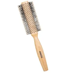 Ankita Round Wooden Hair Brush with Nylon Bristle|Brush With strong and Flexible Bristles|For Grooming, Straightening, Smoothing, Detangling Hair, Ideal for Men & Women (B50)