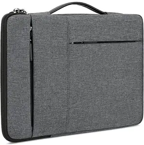BIZWIZ Store Polyester Laptop Sleeve Cover Bag 14 inch for Dell/Lenovo/Asus/HP/Acer (Grey_L22, 180 Degree Opening)