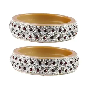 MAYA FASHION Cream Stone Acrylic Bangle Elegant Extra Large Size Bangle | Perfect Fit for Plus Size banglesTrendy and Comfortable Fit for woman and girls | (Sku-ban1857)