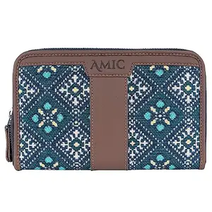 Amic Women Traditional Classic Wallet (Peacock Green)