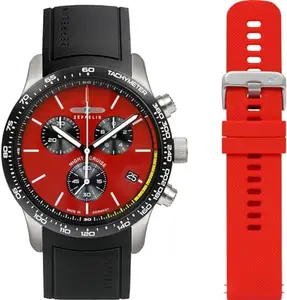Zeppelin Night Cruise Chronograph|Date|Small Seconds|Tachymeter Analog Dial Color Red Men's Watch - 72885_KB